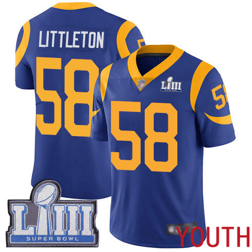 Los Angeles Rams Limited Royal Blue Youth Cory Littleton Alternate Jersey NFL Football 58 Super Bowl LIII Bound Vapor Untouchable